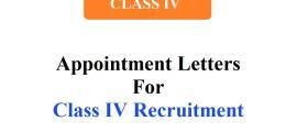 Appointment Letter for Grade IV
